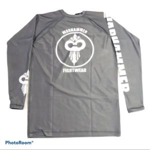 Warhammer men’s gray sheen long sleeve rash guard